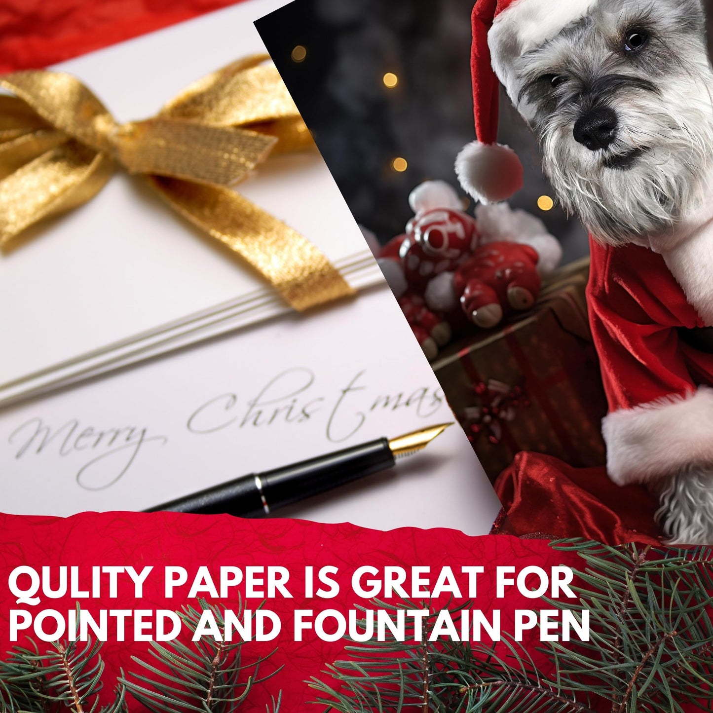 Miniature Schnauzer Christmas Card - Made in USA