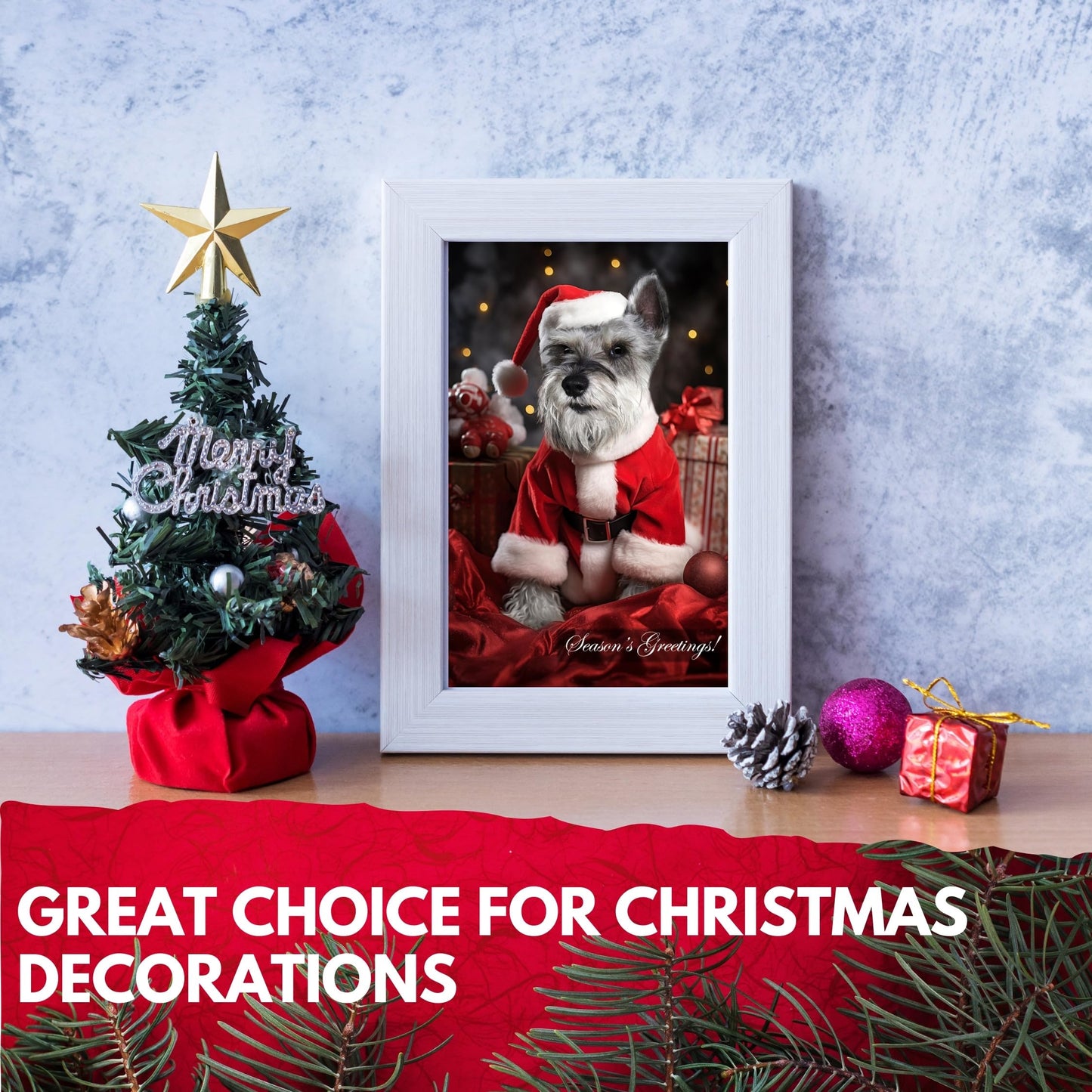 Miniature Schnauzer Christmas Card - Made in USA