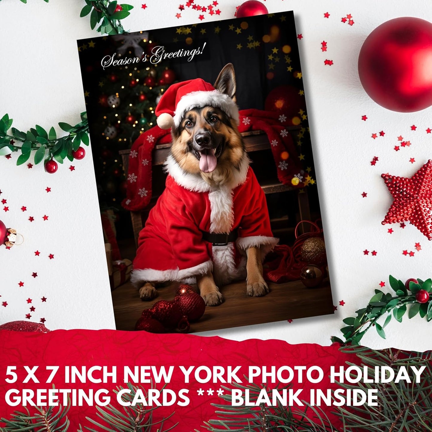 German Shepherd  Christmas Card - Made in USA
